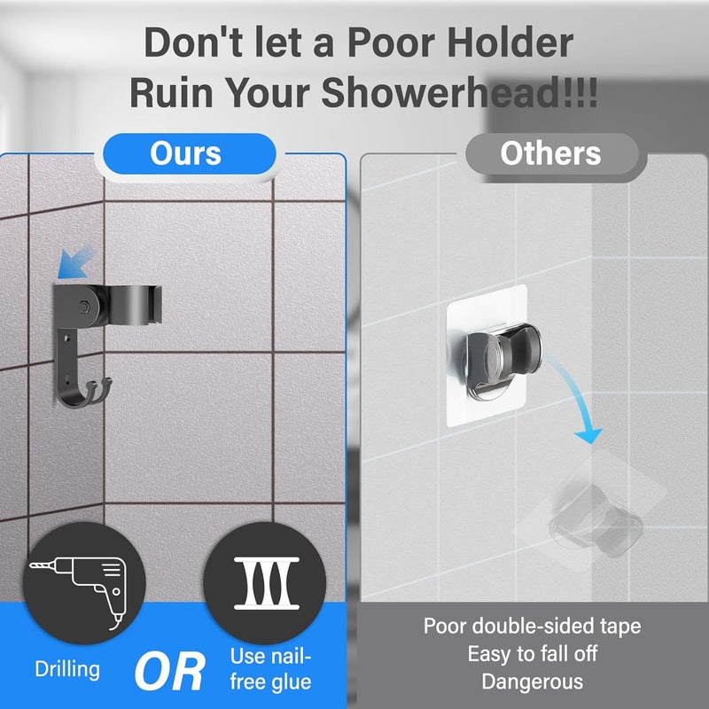 NTPN Dual Shower Head with Handheld for Couples: High Pressure Double Shower Heads for Two People - Adjustable Two Showerhead System with 3 Flow Settings Fits 2 Person Bathroom (Black) - Image 4
